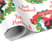 黒おもしろい怒猫「バ・フンバグ」 ラッピングペーパー (ロールコーナー)