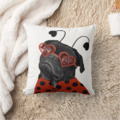 黒おもしろい恋パグ クッション (ブランケット)