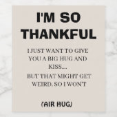 黒おもしろい書私は感謝の気持ちシンプル ワインラベル (シングルラベル)