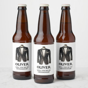 黒おもしろい服を着て下さい ビールラベル