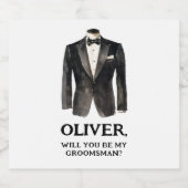 黒おもしろい服を着て下さい ビールラベル (シングルラベル)