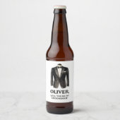 黒おもしろい服を着て下さい ビールラベル (正面)