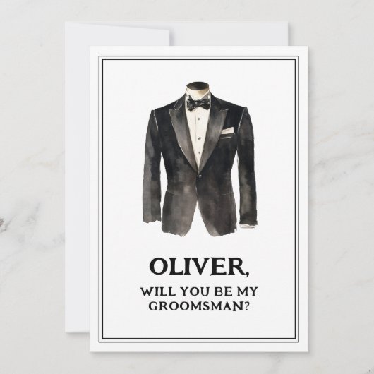 黒おもしろい服を着て下さい 招待状 (正面)