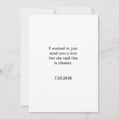 黒おもしろい服を着て下さい 招待状 (裏面)