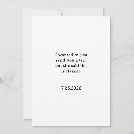 黒おもしろい服を着て下さい 招待状 (裏面)