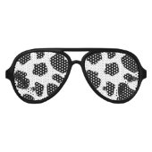 黒おもしろい牛の斑点ハローウィンパーティ アビエーターサングラス (正面)