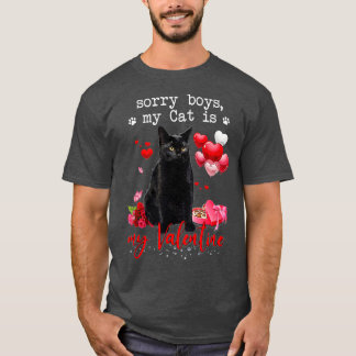 黒おもしろい猫かわいそうな子私の猫はバレンタインK Tシャツ