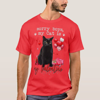 黒おもしろい猫かわいそうな子私の猫はバレンタインK Tシャツ
