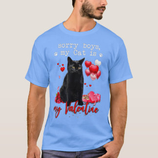 黒おもしろい猫かわいそうな子私の猫はバレンタインK Tシャツ
