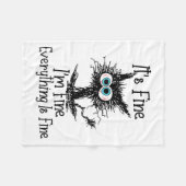 黒おもしろい猫だ素晴らしよ素晴らし全てFi フリースブランケット (正面(横))