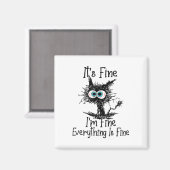 黒おもしろい猫だ素晴らしよ素晴らし全てFi マグネット (正面/裏面)