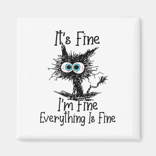 黒おもしろい猫だ素晴らしよ素晴らし全てFi マグネット (正面)