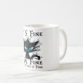 黒おもしろい猫だ素晴らしわけ素晴らしF コーヒーマグカップ (正面右)