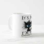 黒おもしろい猫だ素晴らしわけ素晴らしF コーヒーマグカップ (正面左)