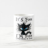 黒おもしろい猫だ素晴らしわけ素晴らしF コーヒーマグカップ (中央)