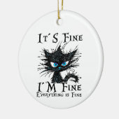 黒おもしろい猫だ素晴らしわけ素晴らしF セラミックオーナメント (左)