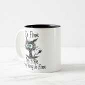 黒おもしろい猫だ素晴らしわけ素晴らしF ツートーンマグカップ (正面左)