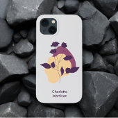 黒おもしろい猫とマシュマロ iPhoneケース