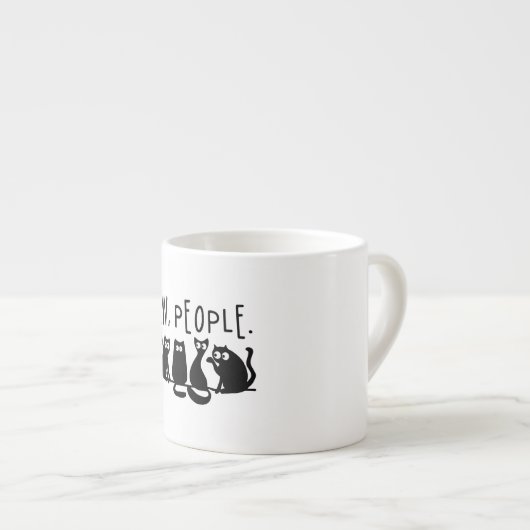 黒おもしろい猫の仲間 エスプレッソカップ (正面右)