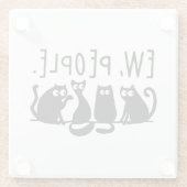 黒おもしろい猫の仲間 ガラスコースター (裏面)