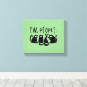 黒おもしろい猫の仲間 キャンバスプリント (インサイチュ (ウッドフロア))