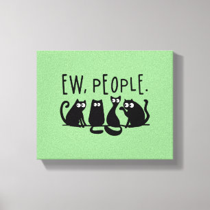 黒おもしろい猫の仲間 キャンバスプリント