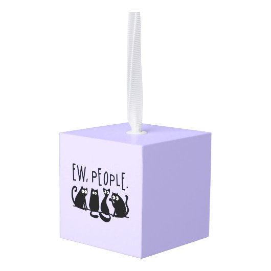 黒おもしろい猫の仲間 キューブオーナメント (裏面アングル)