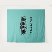 黒おもしろい猫の仲間 タペストリー (正面(横))