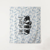 黒おもしろい猫の仲間 タペストリー (正面)