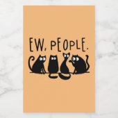 黒おもしろい猫の仲間 フードラベル (シングルラベル)