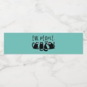 黒おもしろい猫の仲間 ペットボトルラベル (シングルラベル)