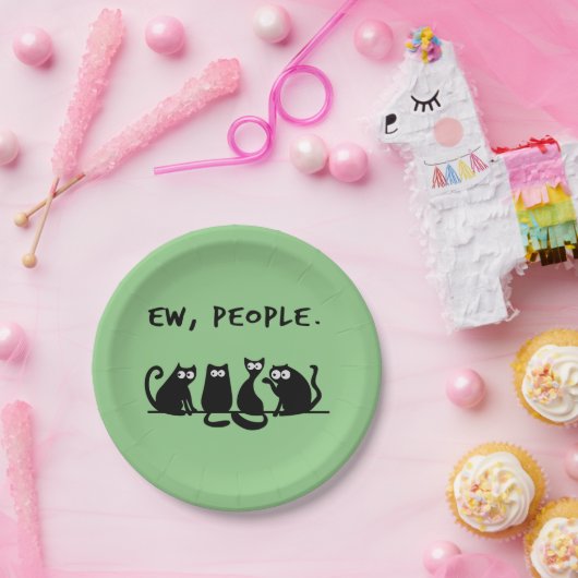 黒おもしろい猫の仲間 ペーパープレート (パーティー)