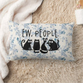 黒おもしろい猫の仲間 ランバークッション (ブランケット)