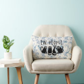 黒おもしろい猫の仲間 ランバークッション (椅子)