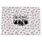 黒おもしろい猫の仲間 ラージペーパーバッグ (正面)