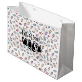 黒おもしろい猫の仲間 ラージペーパーバッグ (正面アングル)