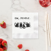 黒おもしろい猫の仲間 縁ありカクテルナプキン (インサイチュ)