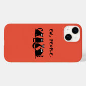 黒おもしろい猫の仲間 Case-Mate iPhoneケース (裏面 (横))