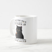 黒おもしろい猫の姿勢DesignClassic Mug, 11oz コーヒーマグカップ (正面左)