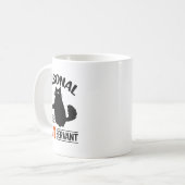 黒おもしろい猫の飼い主 コーヒーマグカップ (正面左)