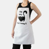 黒おもしろい猫はセクシーでニャー エプロン (インサイチュ)