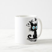 黒おもしろい猫アート素晴らしだ素晴らし コーヒーマグカップ (正面右)
