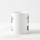 黒おもしろい猫アート素晴らしだ素晴らし コーヒーマグカップ (中央)