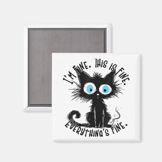 黒おもしろい猫アート素晴らしだ素晴らし マグネット (正面/裏面)