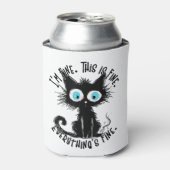 黒おもしろい猫アート素晴らしだ素晴らし 缶クーラー (缶正面)