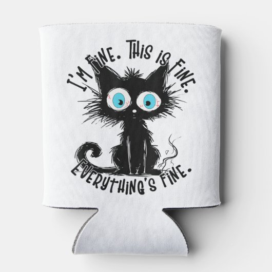 黒おもしろい猫アート素晴らしだ素晴らし 缶クーラー (裏面)