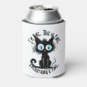 黒おもしろい猫アート素晴らしだ素晴らし 缶クーラー (缶裏面)
