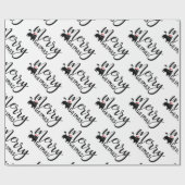 黒おもしろい猫パタメリーーン ラッピングペーパー (フラット)