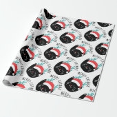 黒おもしろい猫パターメリーン ラッピングペーパー (アンロールド)