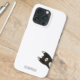 黒おもしろい猫パーソナライズされた iPhone 13 PROケース